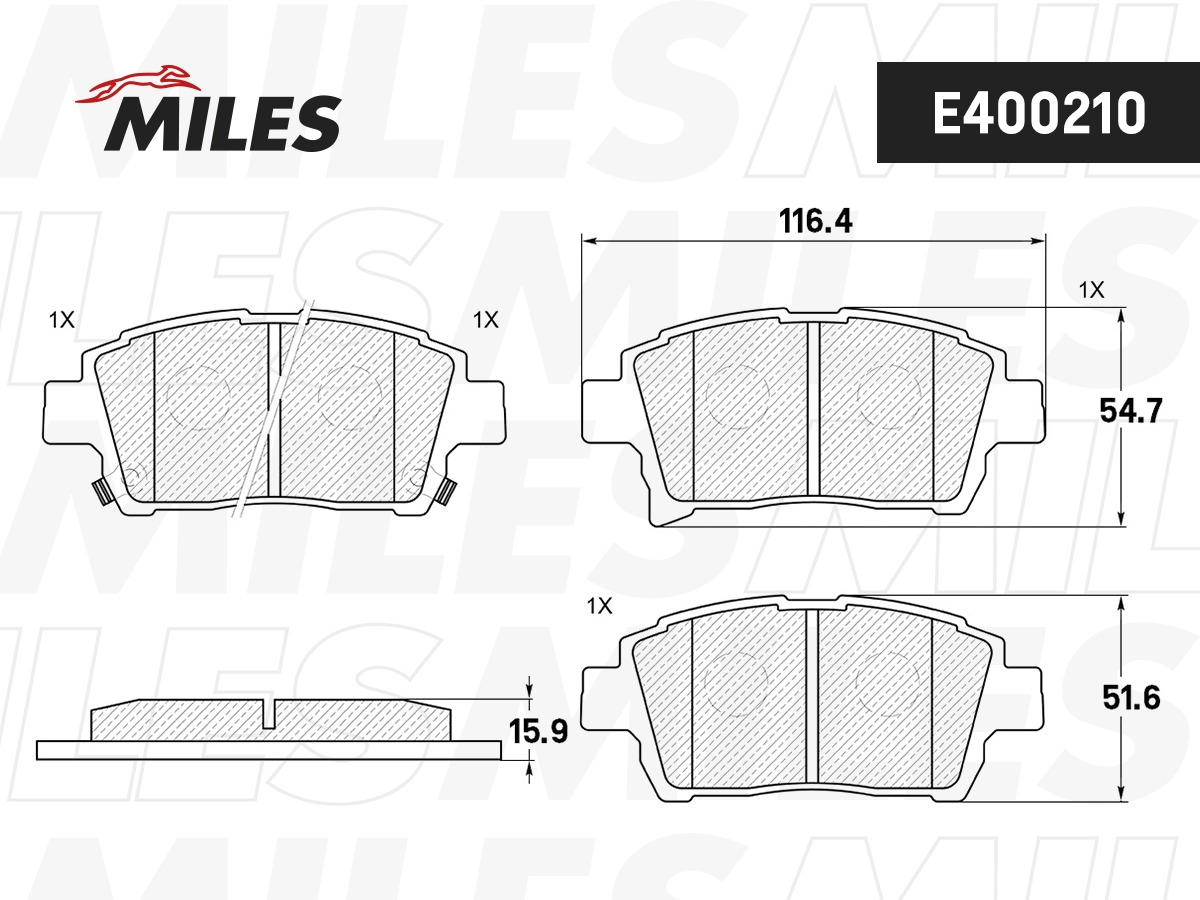 MILES fékbetétkészlet, tárcsafék - E400210 - TothCarparts