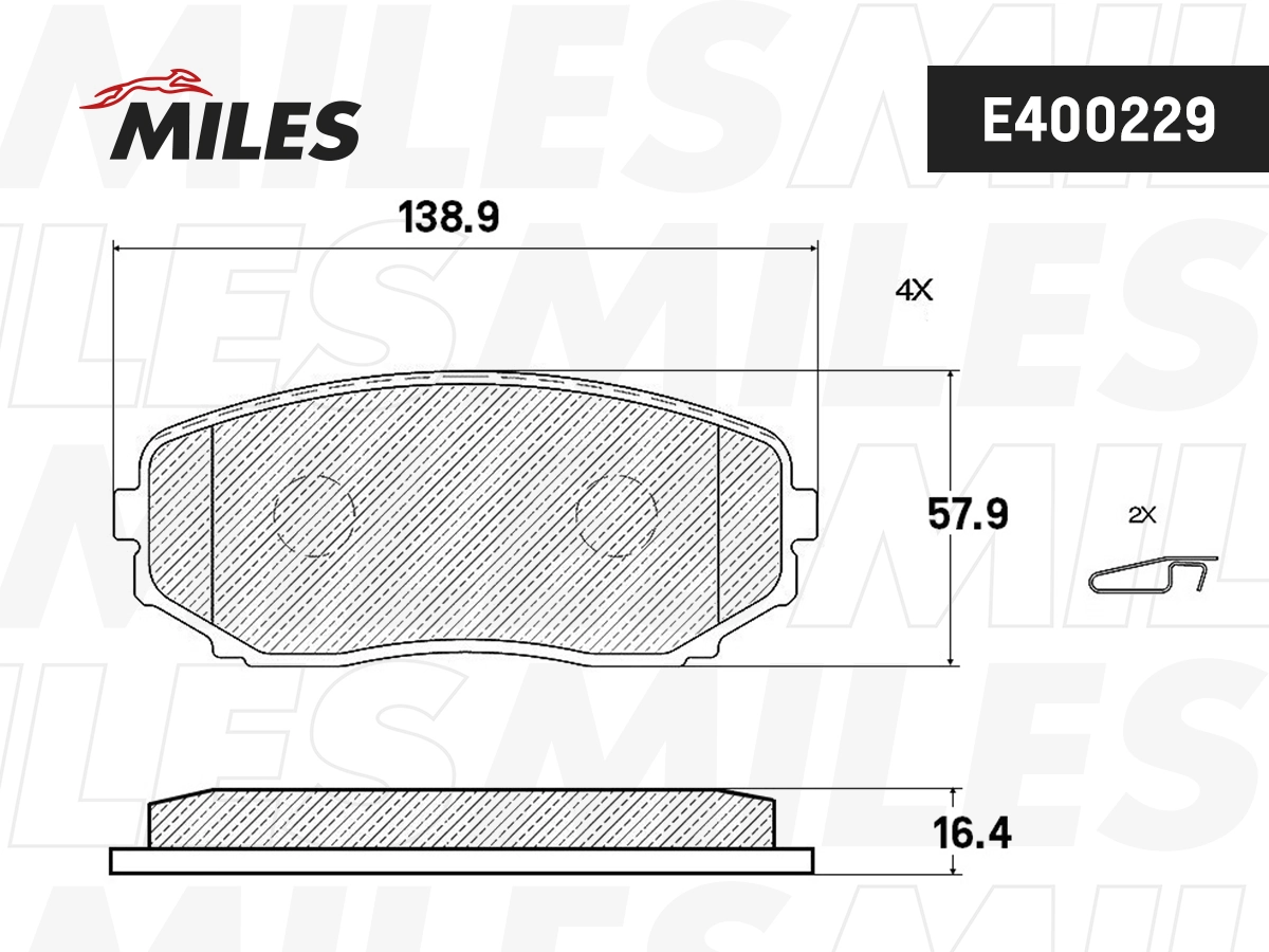 MILES fékbetétkészlet, tárcsafék - E400229 - TothCarparts