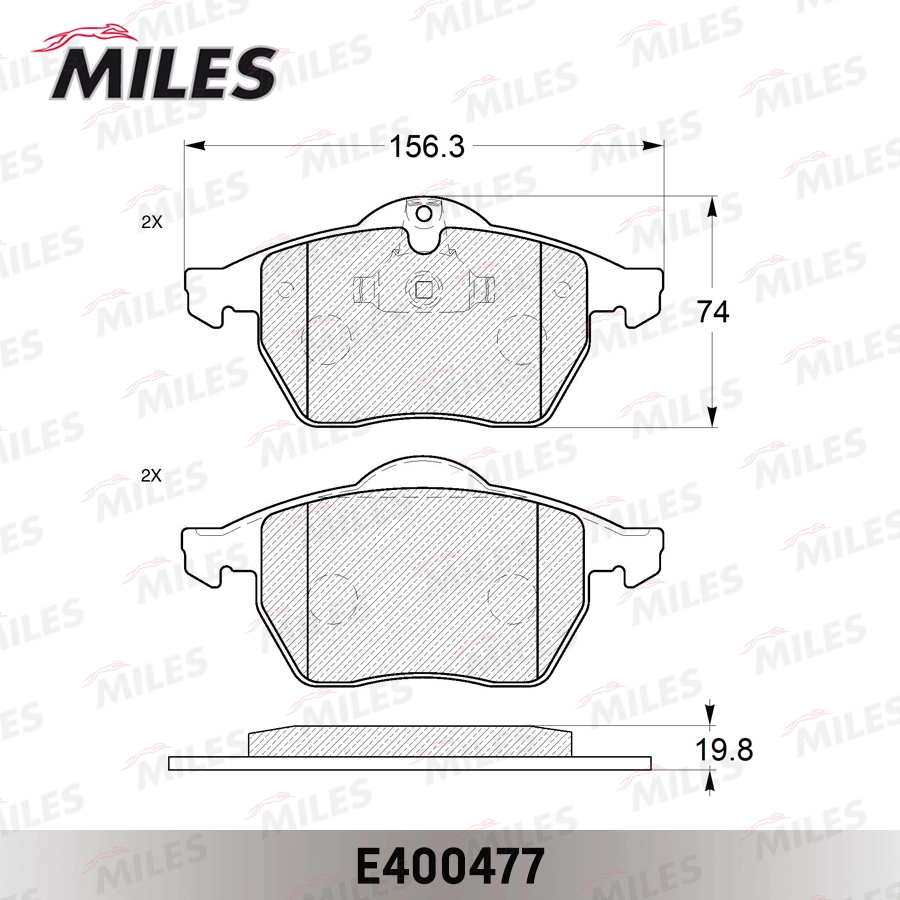 MILES fékbetétkészlet, tárcsafék - E400477 - TothCarparts