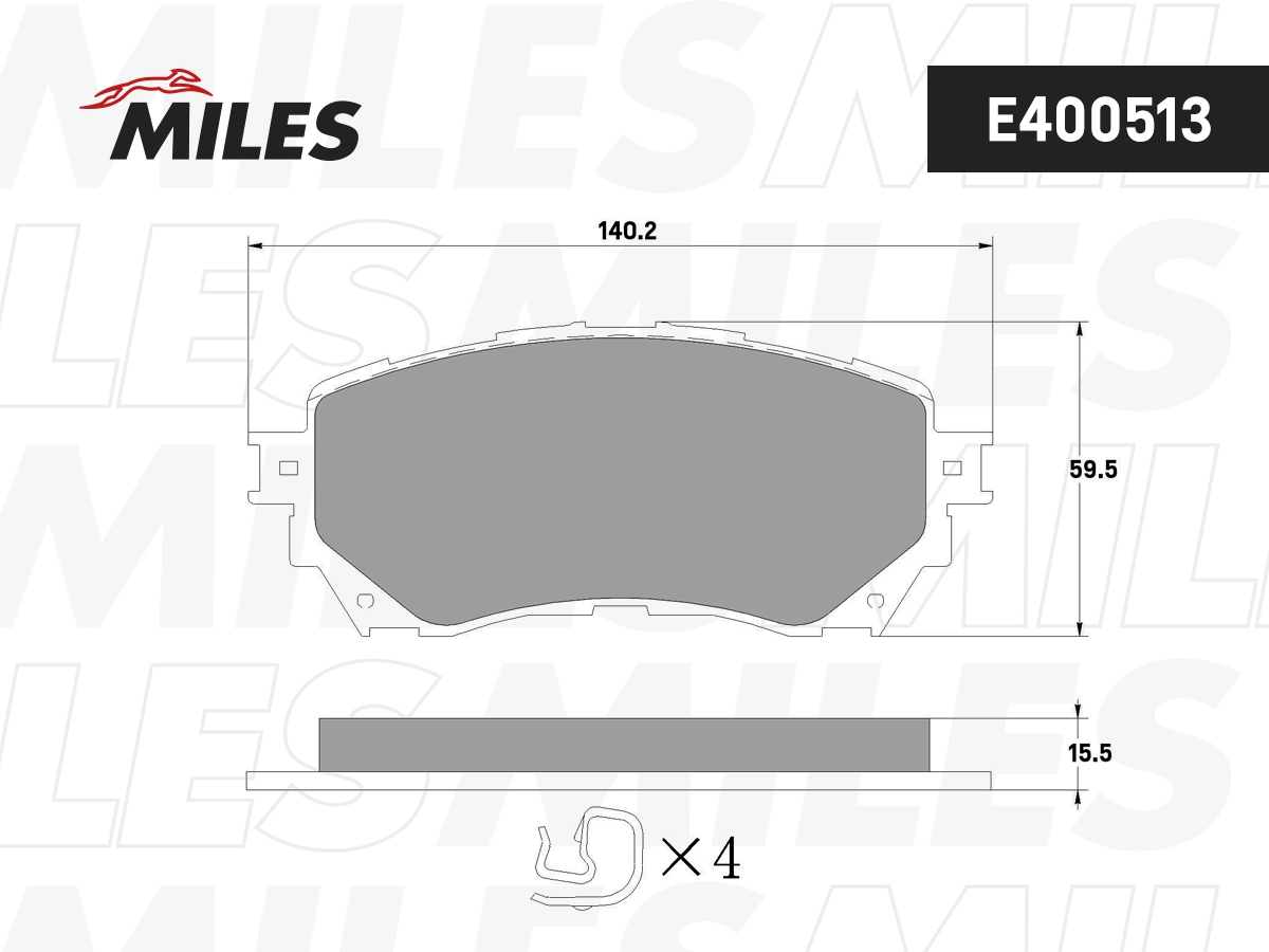 MILES fékbetétkészlet, tárcsafék - E400513 - TothCarparts