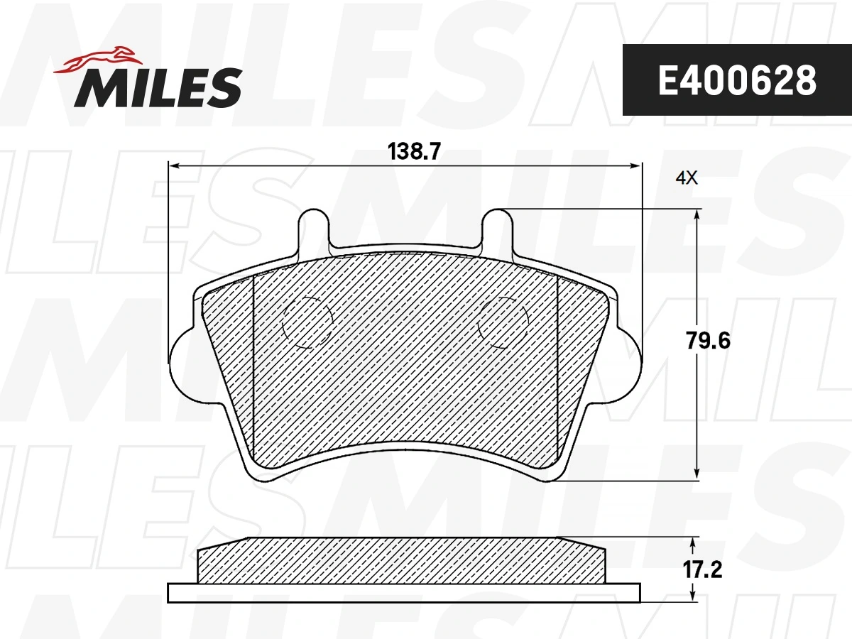 MILES fékbetétkészlet, tárcsafék - E400628 - TothCarparts