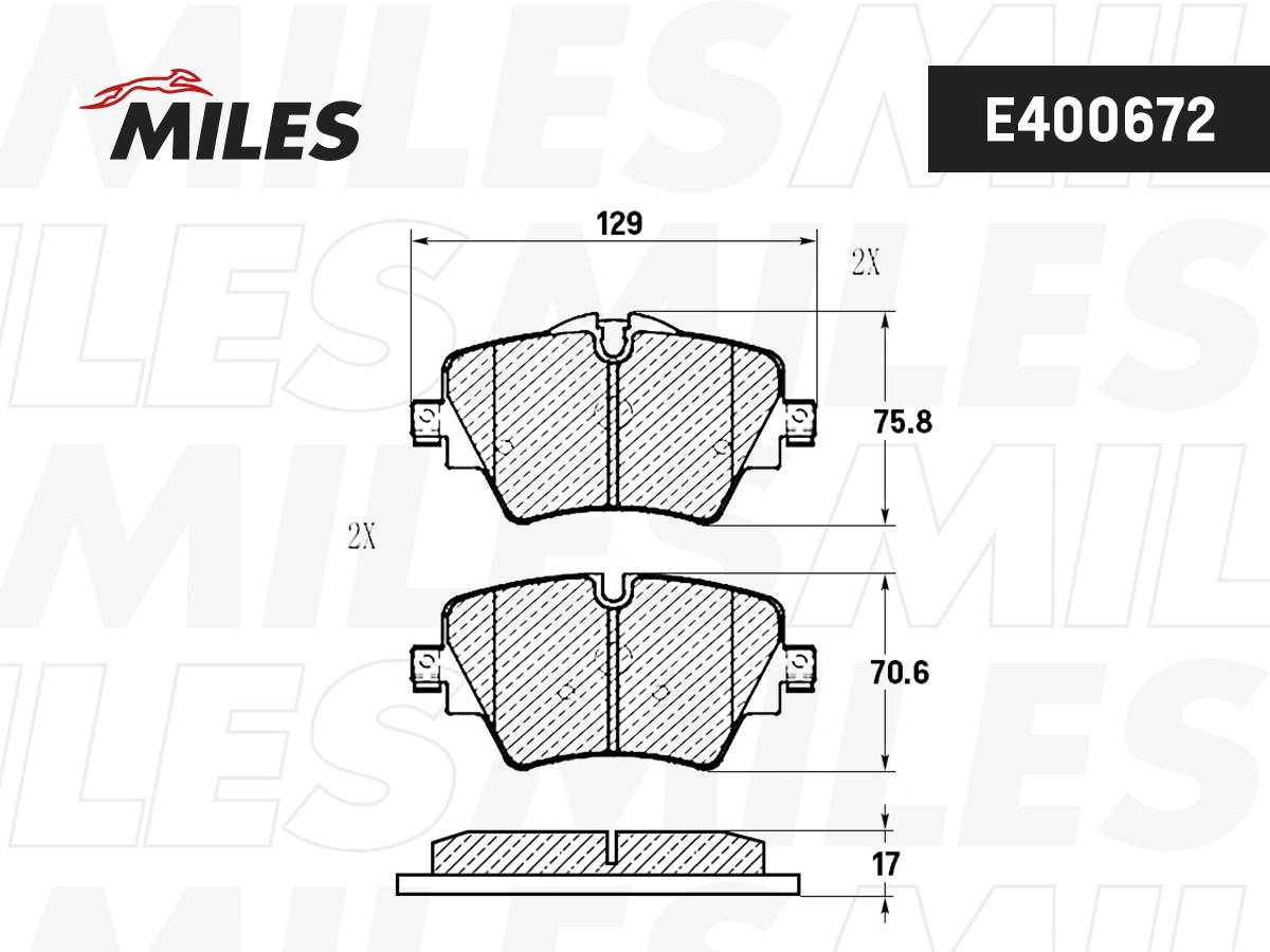 MILES fékbetétkészlet, tárcsafék - E400672 - TothCarparts
