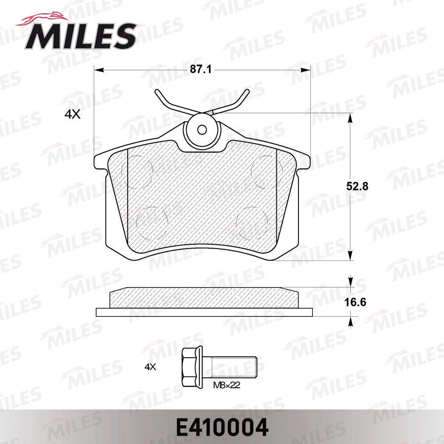 MILES fékbetétkészlet, tárcsafék - E410004 - TothCarparts