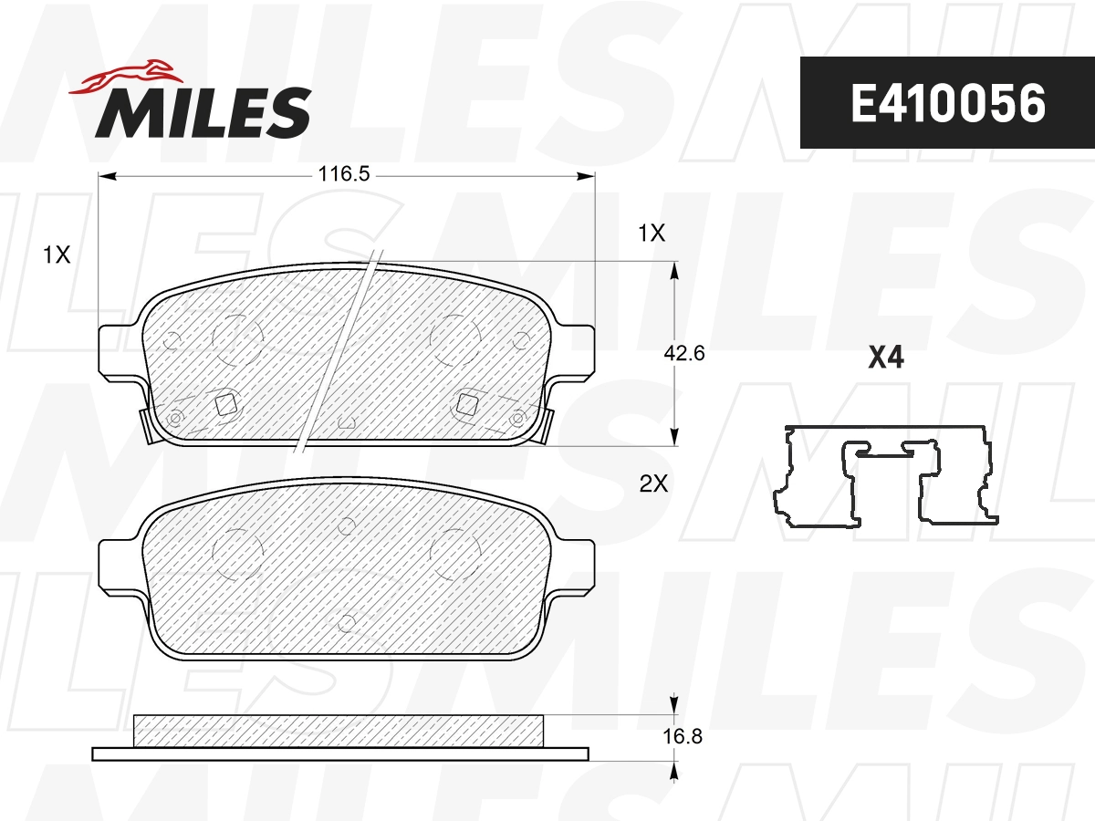 MILES fékbetétkészlet, tárcsafék - E410056 - TothCarparts