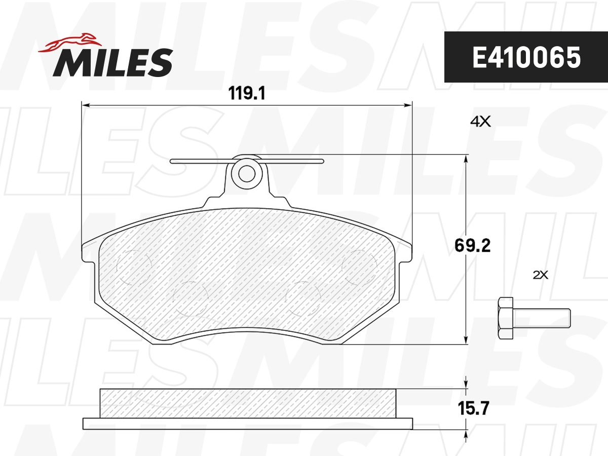 MILES fékbetétkészlet, tárcsafék - E410065 - TothCarparts
