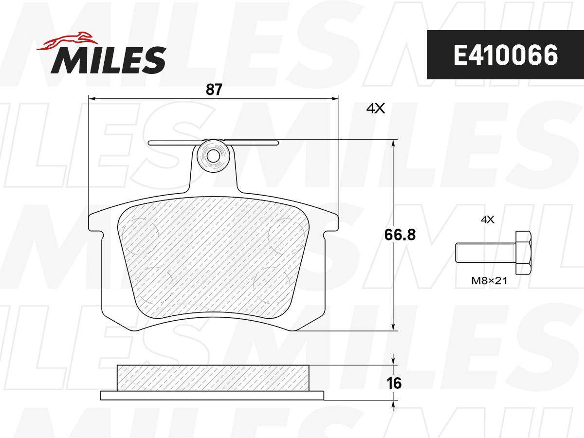 MILES fékbetétkészlet, tárcsafék - E410066 - TothCarparts