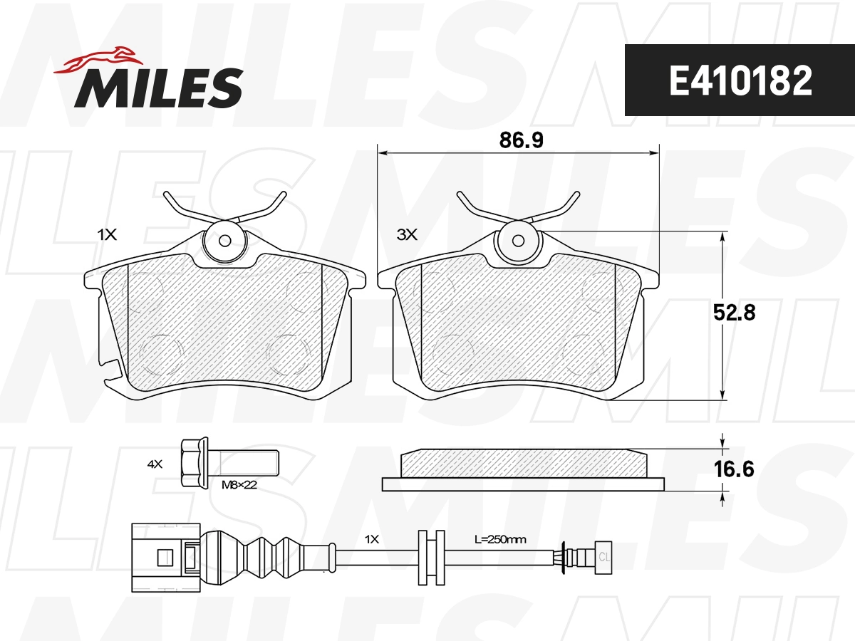 MILES fékbetétkészlet, tárcsafék - E410182 - TothCarparts