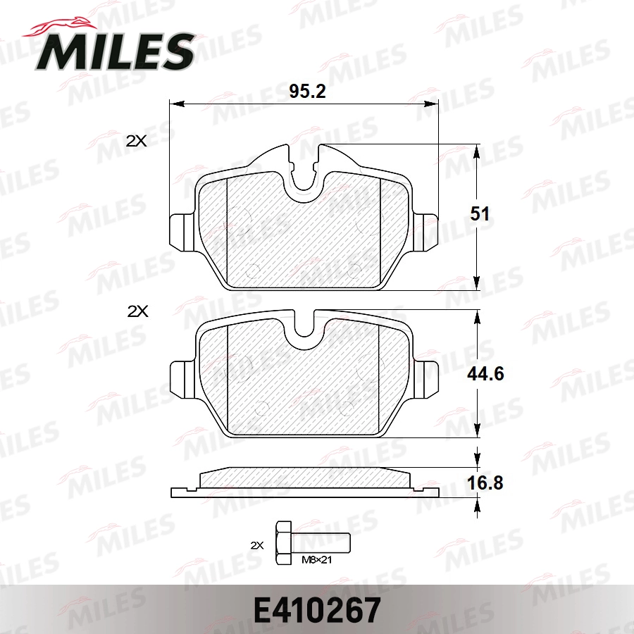 MILES fékbetétkészlet, tárcsafék - E410267 - TothCarparts