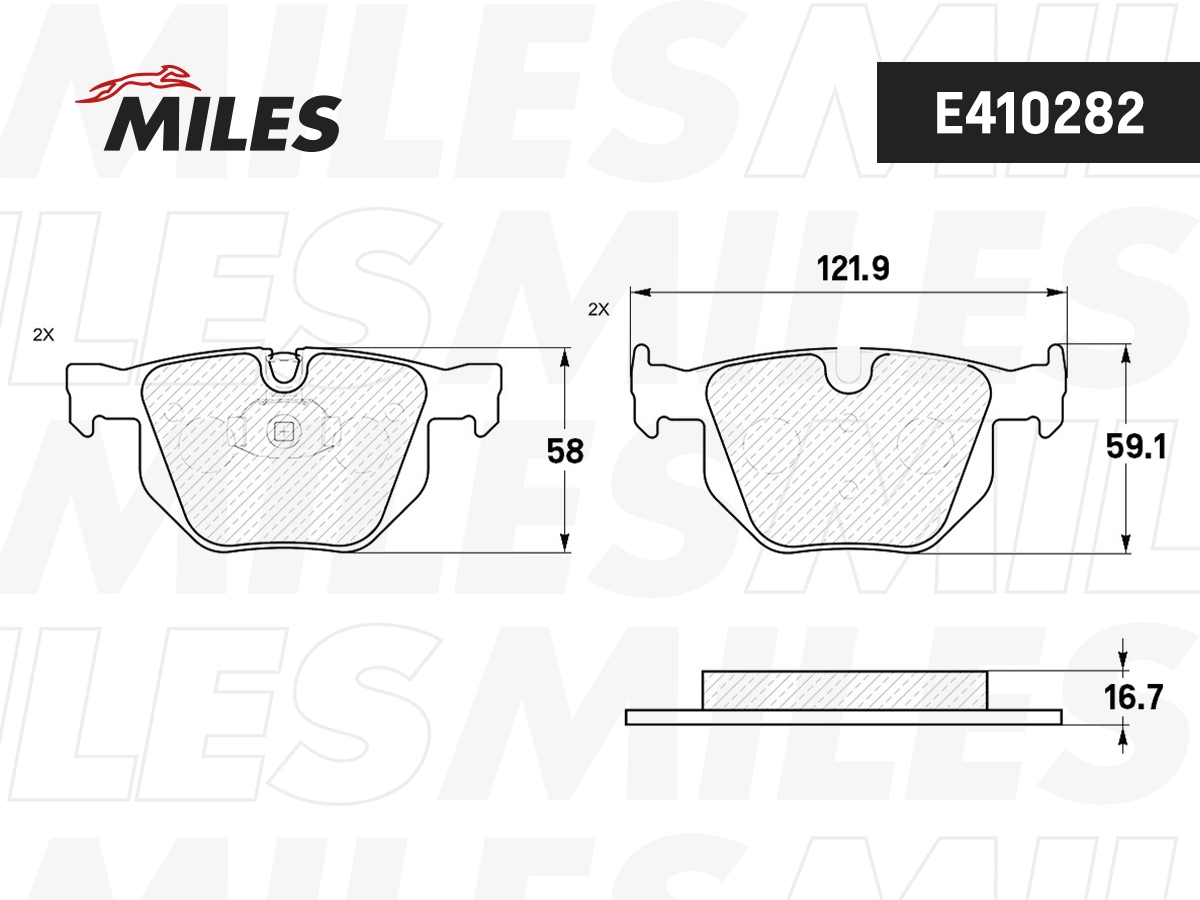 MILES fékbetétkészlet, tárcsafék - E410282 - TothCarparts