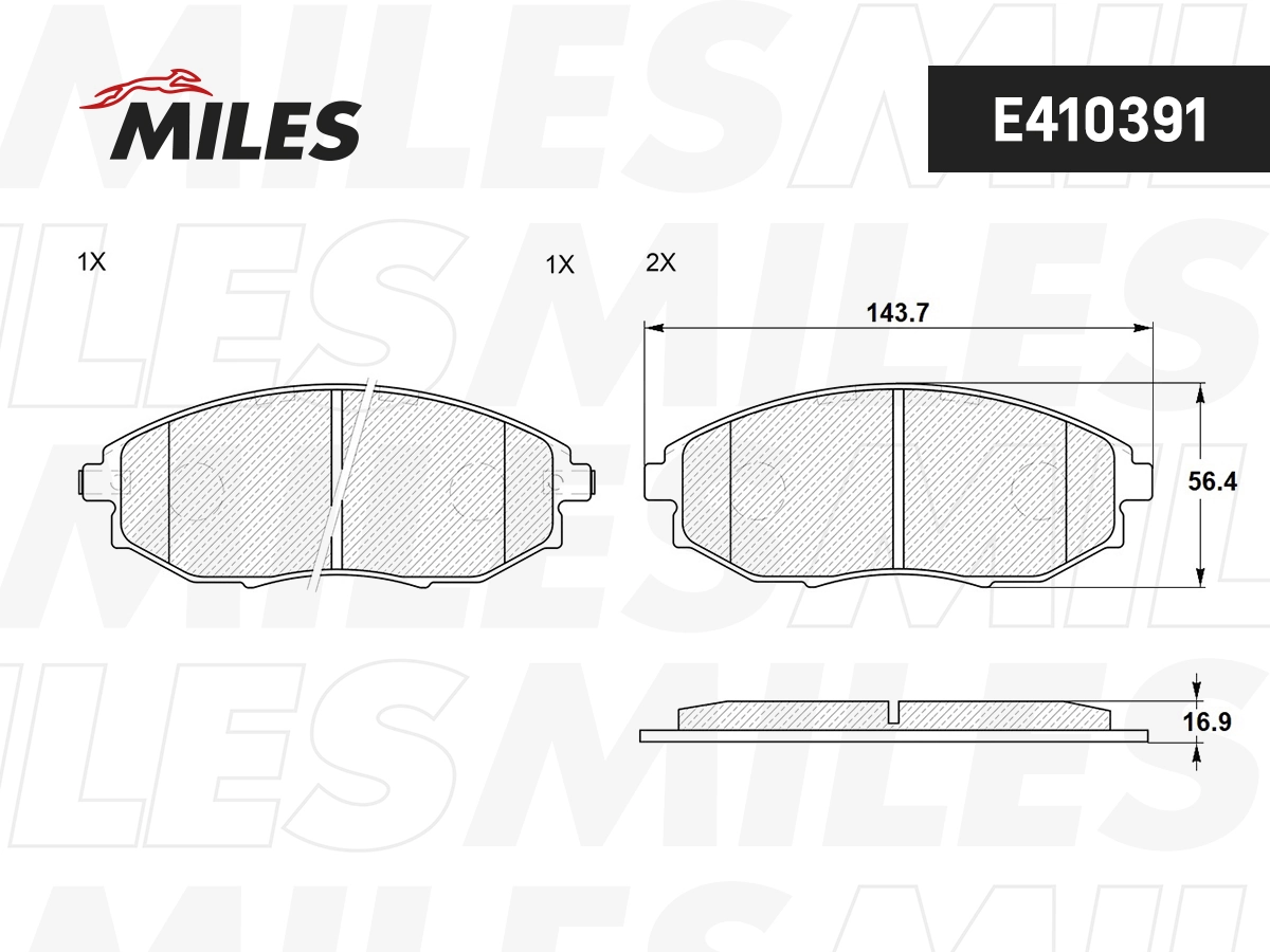 MILES fékbetétkészlet, tárcsafék - E410391 - TothCarparts