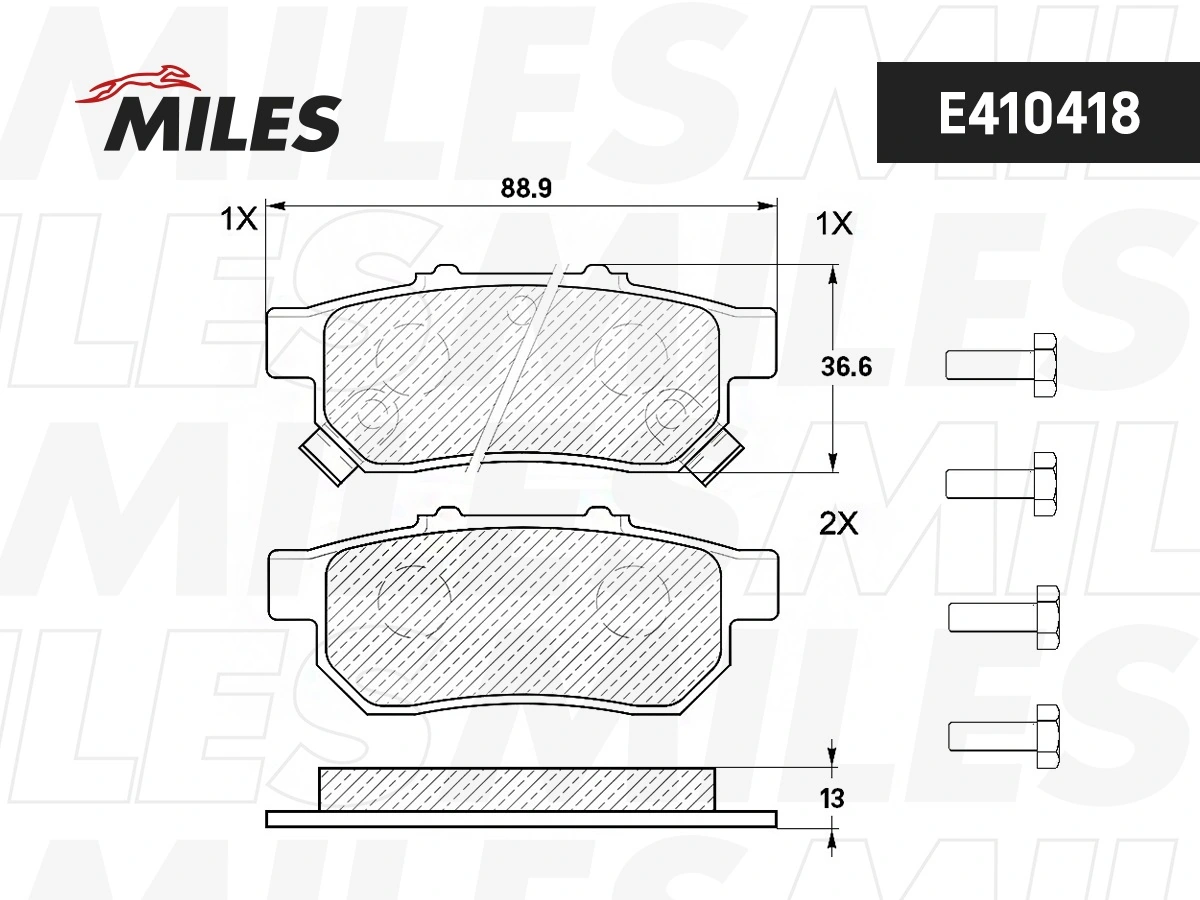 MILES fékbetétkészlet, tárcsafék - E410418 - TothCarparts