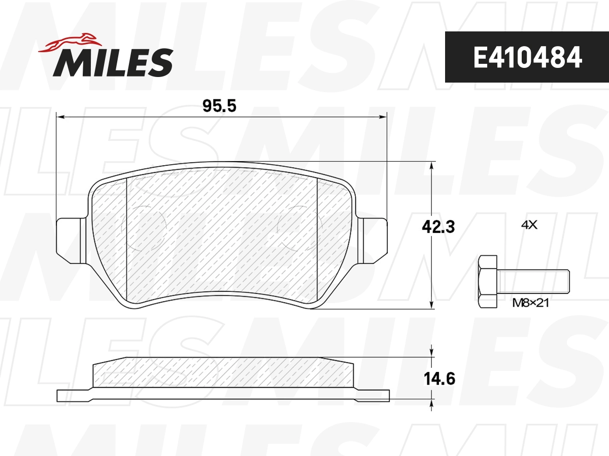 MILES fékbetétkészlet, tárcsafék - E410484 - TothCarparts