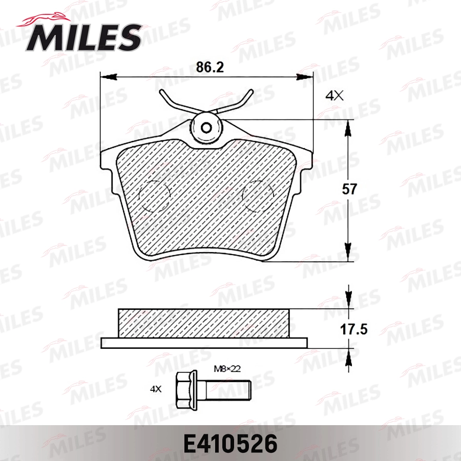 MILES fékbetétkészlet, tárcsafék - E410526 - TothCarparts