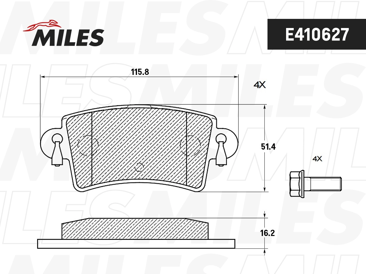 MILES fékbetétkészlet, tárcsafék - E410627 - TothCarparts