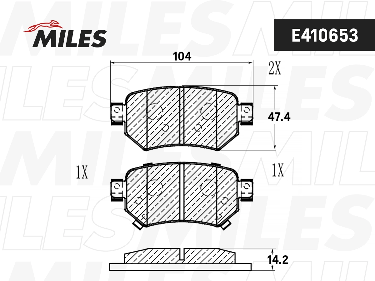 MILES fékbetétkészlet, tárcsafék - E410653 - TothCarparts