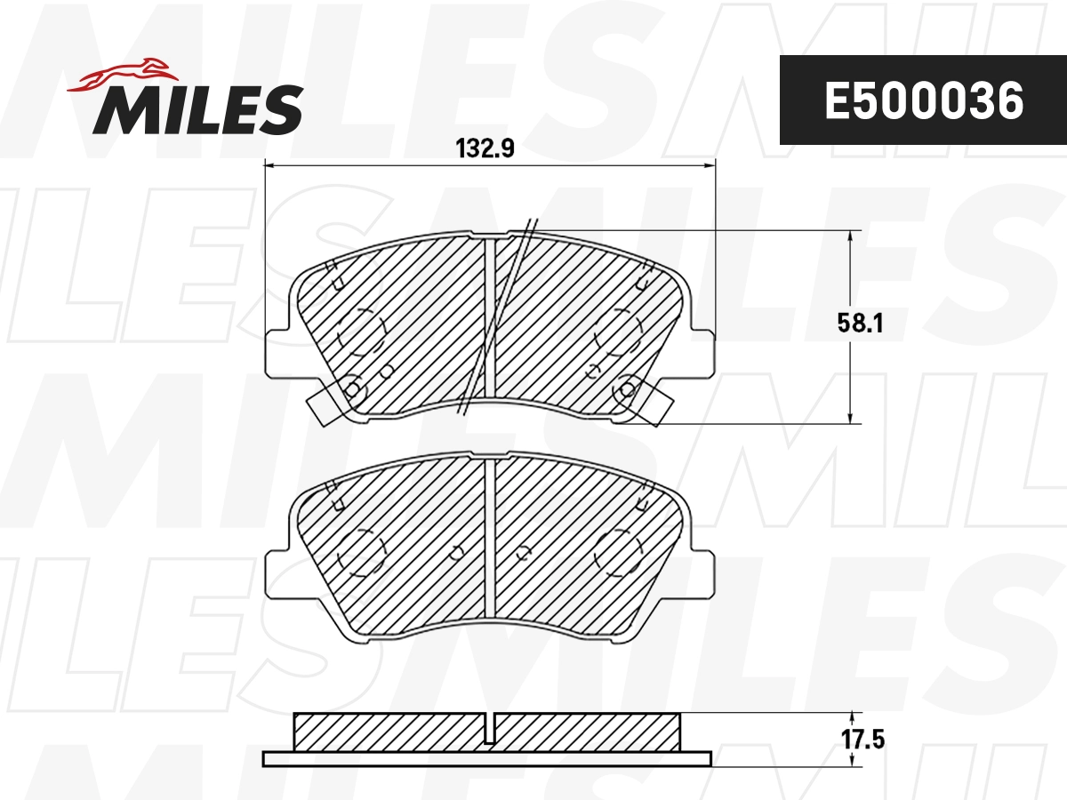 MILES fékbetétkészlet, tárcsafék - E500036 - TothCarparts