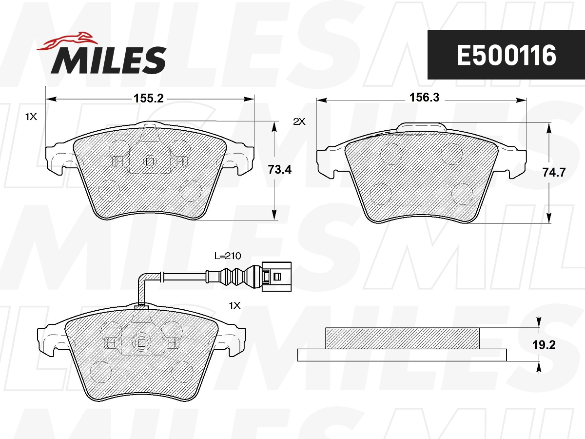 MILES fékbetétkészlet, tárcsafék - E500116 - TothCarparts