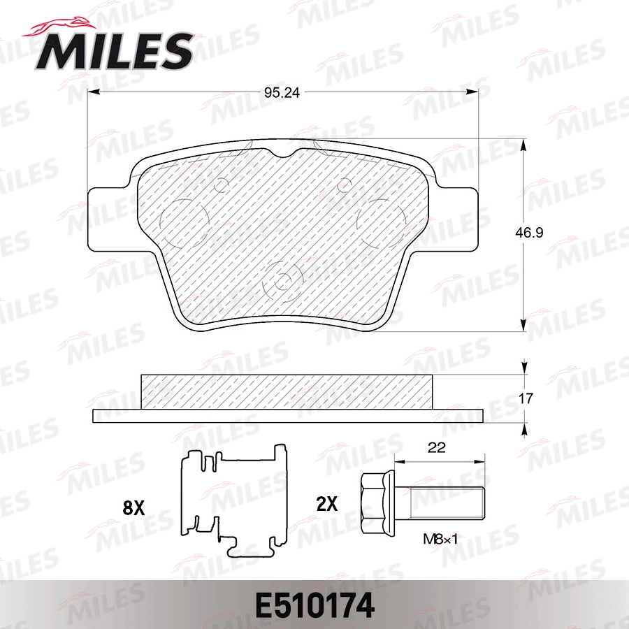 MILES fékbetétkészlet, tárcsafék - E510174 - TothCarparts
