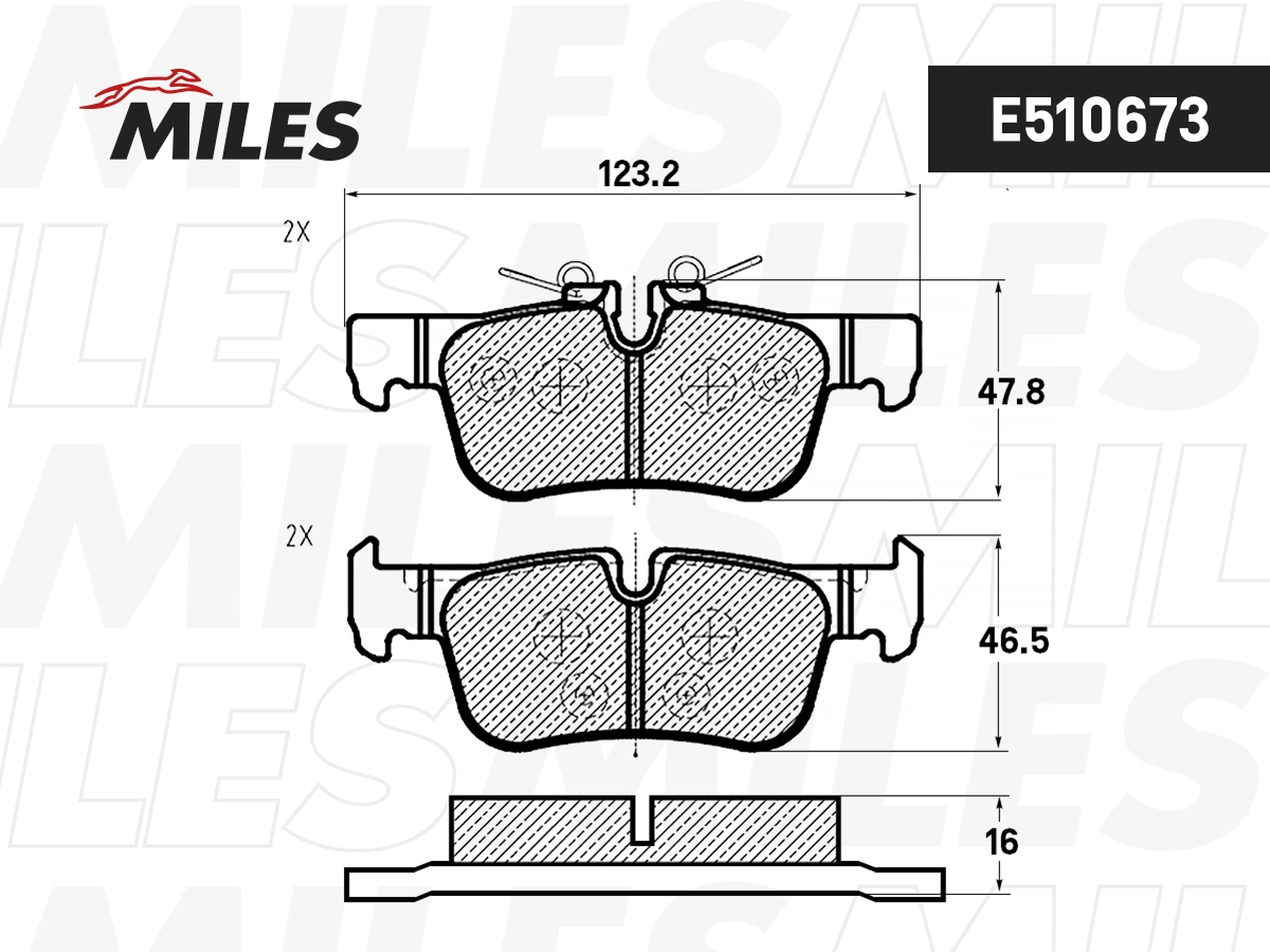 MILES fékbetétkészlet, tárcsafék - E510673 - TothCarparts