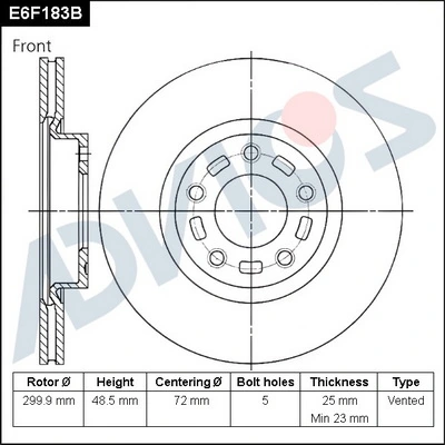 ADVICS féktárcsa - E6F183B - TothCarparts