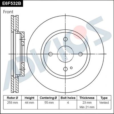 ADVICS féktárcsa - E6F532B - TothCarparts