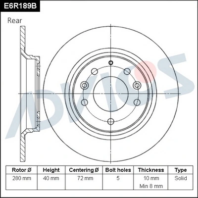ADVICS féktárcsa - E6R189B - TothCarparts