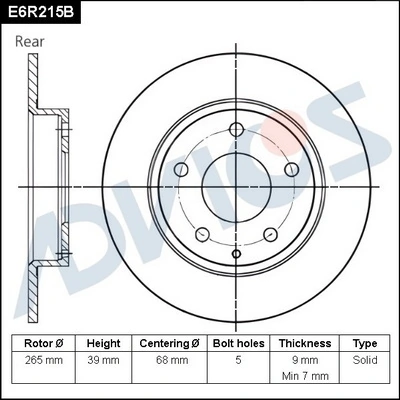 ADVICS féktárcsa - E6R215B - TothCarparts