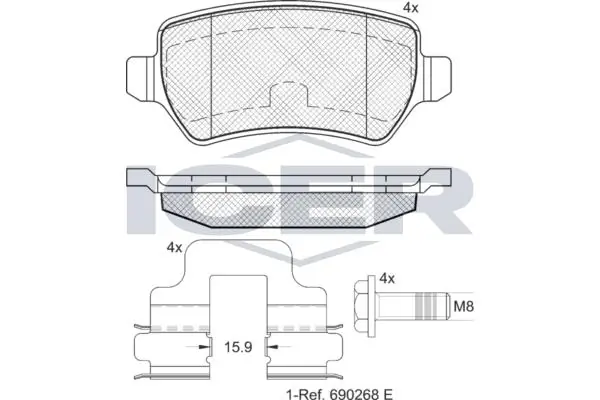 ANDEL fékbetétkészlet, tárcsafék - 181622-204 - TothCarparts