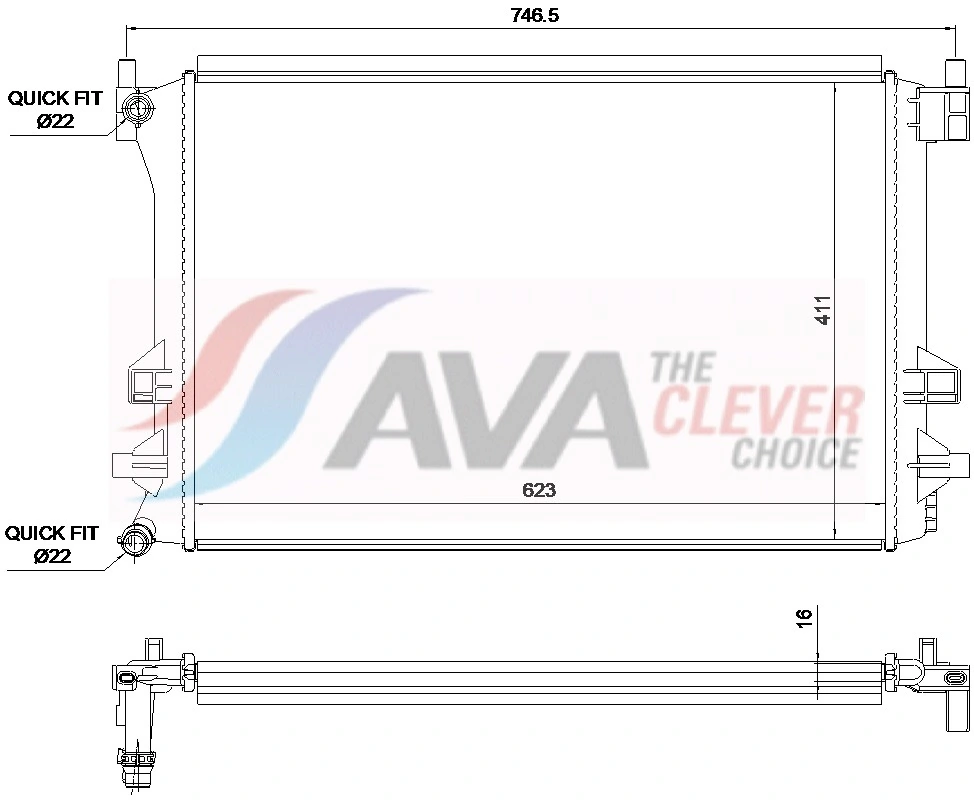 AVA Clever Choice hűtő, motorhűtés - VN2463 - TothCarparts