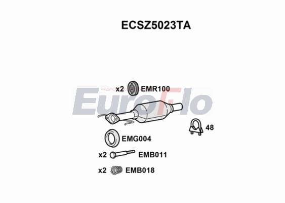 EuroFlo katalizátor - ECSZ5023TA - TothCarparts