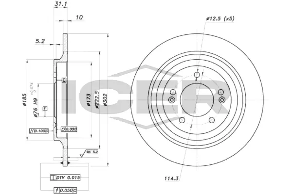 ICER féktárcsa - 78BD0078-2 - TothCarparts