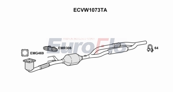 EuroFlo katalizátor - ECVW1073TA - TothCarparts