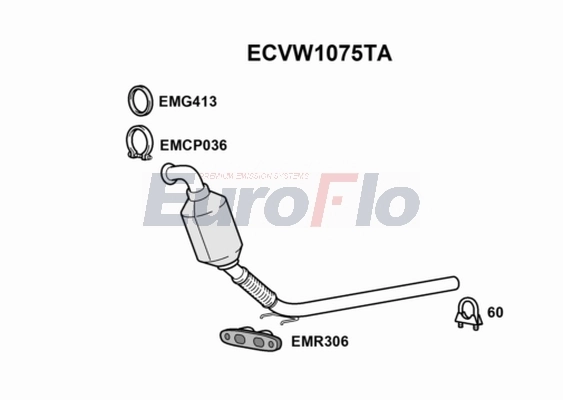 EuroFlo katalizátor - ECVW1075TA - TothCarparts