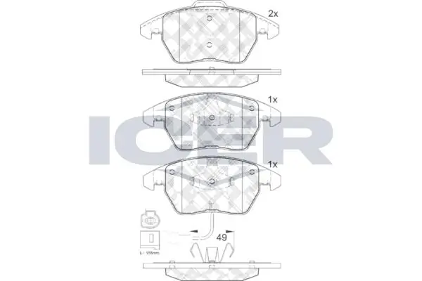ANDEL fékbetétkészlet, tárcsafék - 181567 - TothCarparts