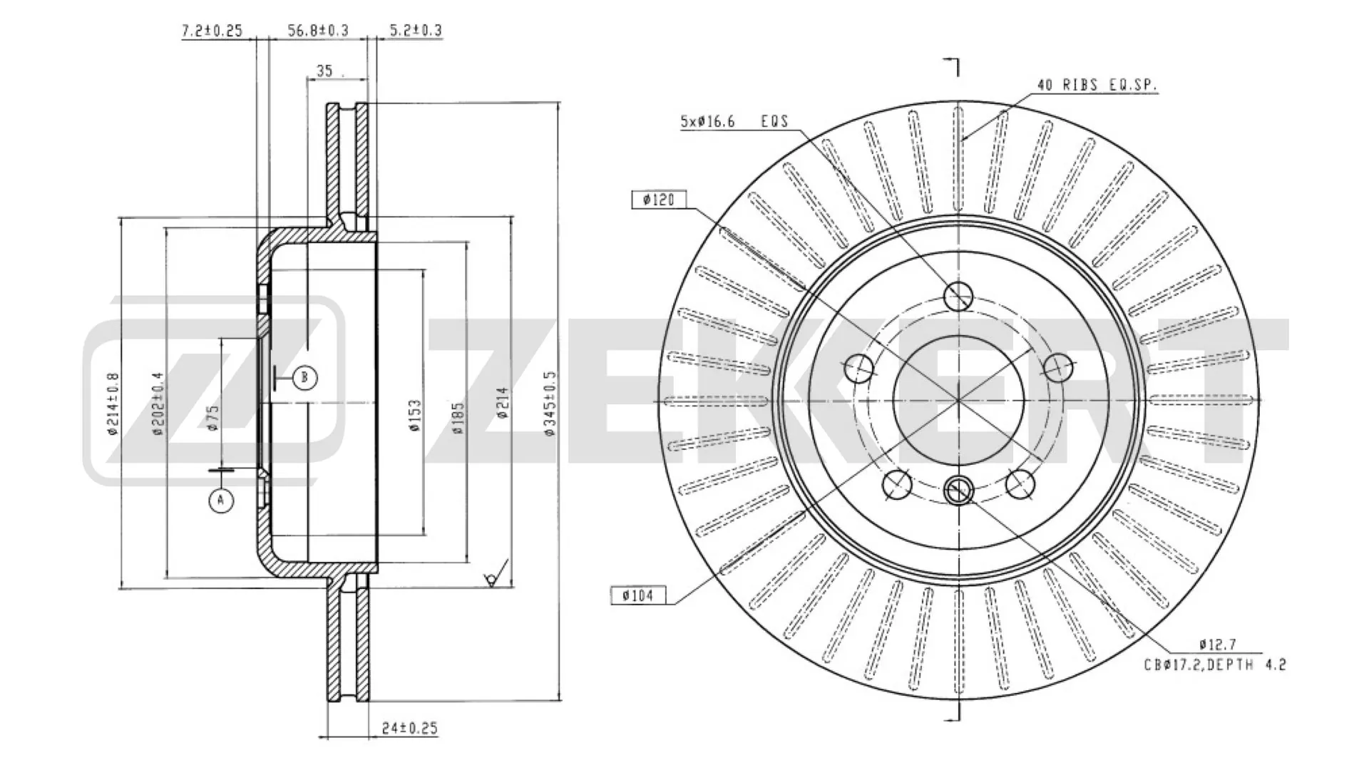 ZEKKERT féktárcsa - BS-6255 - TothCarparts