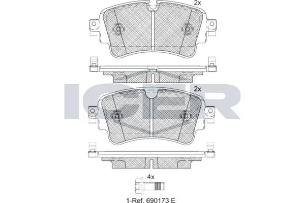 ANDEL fékbetétkészlet, tárcsafék - 182256 - TothCarparts