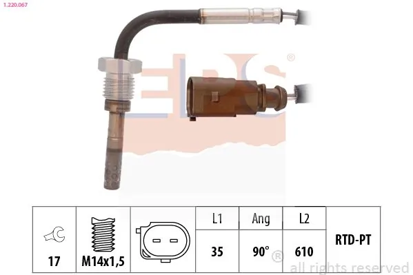 MDR Érzékelő, kipufogógáz-hőmérséklet - EPS-1220 067 - TothCarparts