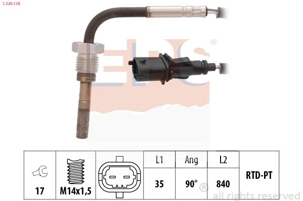 MDR Érzékelő, kipufogógáz-hőmérséklet - EPS-1220 138 - TothCarparts