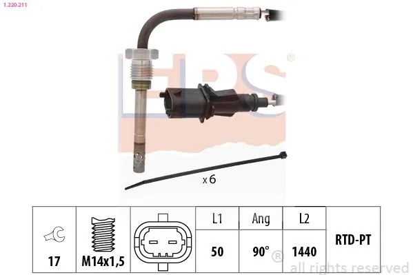 MDR Érzékelő, kipufogógáz-hőmérséklet - EPS-1220 211 - TothCarparts