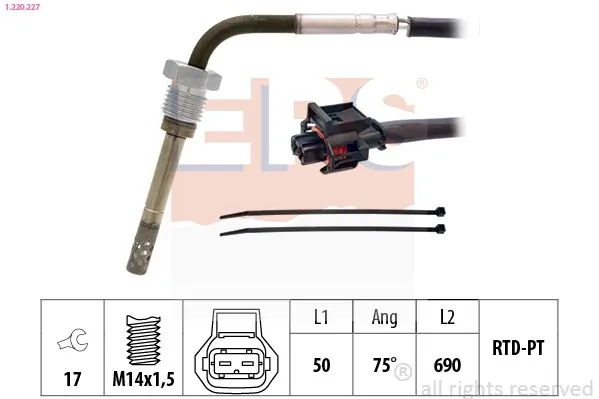 MDR Érzékelő, kipufogógáz-hőmérséklet - EPS-1220 227 - TothCarparts