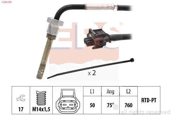 MDR Érzékelő, kipufogógáz-hőmérséklet - EPS-1220 236 - TothCarparts
