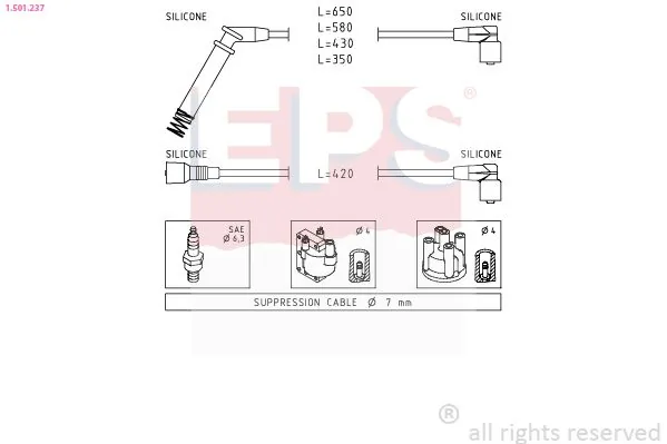 MDR gyújtókábelkészlet - EPS-1501 237 - TothCarparts