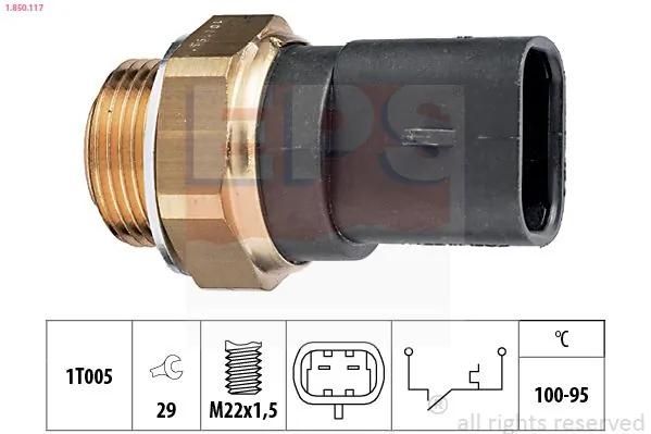 MDR hőkapcsoló, hűtőventilátor - EPS-1850 117 - TothCarparts