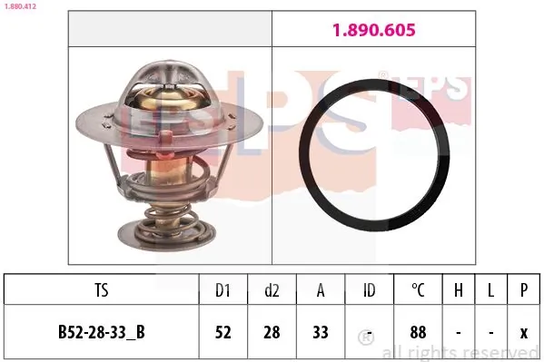 MDR termosztát, hűtőfolyadék - EPS-1880 412 - TothCarparts