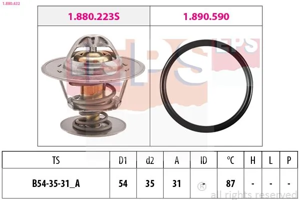 MDR termosztát, hűtőfolyadék - EPS-1880 432 - TothCarparts