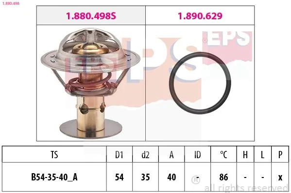 MDR termosztát, hűtőfolyadék - EPS-1880 498 - TothCarparts