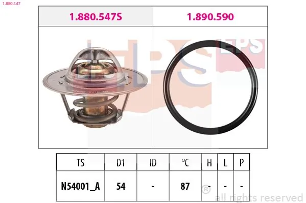 MDR termosztát, hűtőfolyadék - EPS-1880 547 - TothCarparts