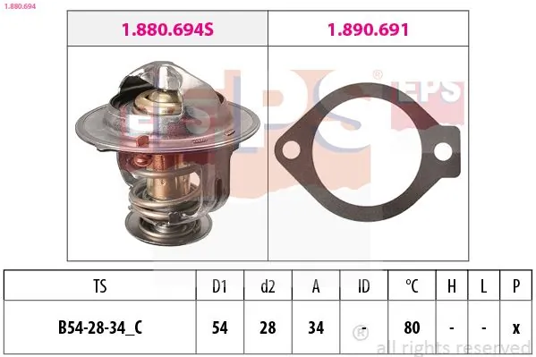 MDR termosztát, hűtőfolyadék - EPS-1880 694 - TothCarparts