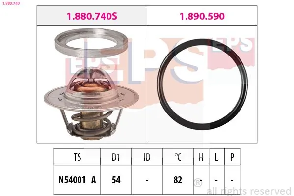 MDR termosztát, hűtőfolyadék - EPS-1880 740 - TothCarparts