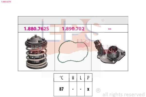 MDR termosztát, hűtőfolyadék - EPS-1880 827K - TothCarparts